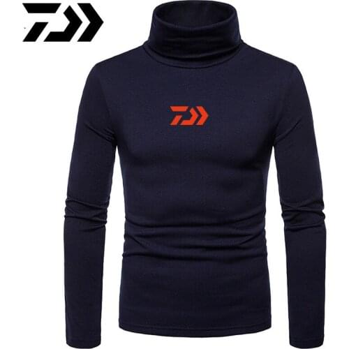 Daiwa Fishing Turtle Neck Skivvy Turtleneck Sweaters Stretch Shirt Tops Men Casual Winter Top Clothing Sweaters Keep Warm