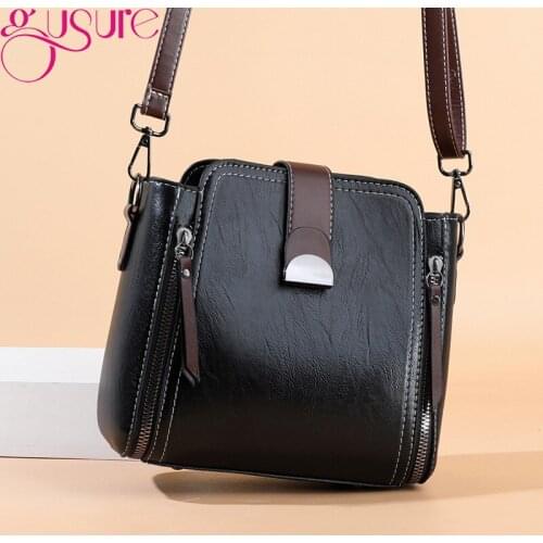 Gusure Female Crossbody Bags For Women 2021 PU Leather Famous Brand Luxury Handbags Designer Ladies Shoulder Messenger Bag Sac