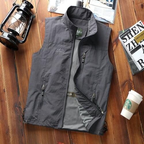 Sleeveless Tactical Jackets Plus Size 6Xl Summer Autumn Casual Mens Vest Thin Breathable Multi Pocket Waistcoat Photographer