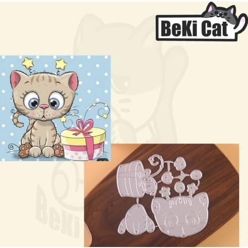 Animals cat birthday Metal Cutting Dies Stencils for DIY Scrapbooking photo album Decorative DIY Paper Cards