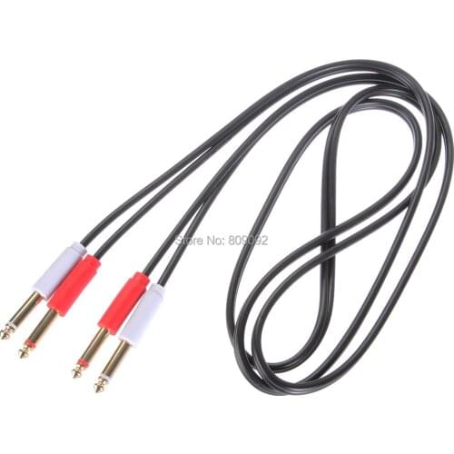 1/4'' Mono Dual 6.35mm to Dual 6.35mm Male Stereo Audio Cable For Guitar Electronic Organ Amplifier Mixer Console Wire