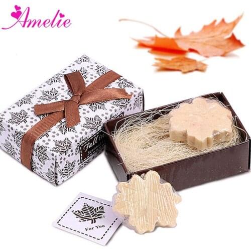 1pc Scented Soap Wedding Favor Souvenir Maple Leaf Soap Baby Shower Gift Party Decoration Supplies Event Gifts