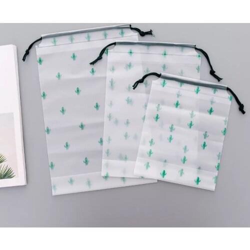 1PCS Storage bag Pouch Travel Luggage Bags Transparent Waterproof Drawstring Bag Clothes Storage Shoe Organizer Cosmetic Pocket