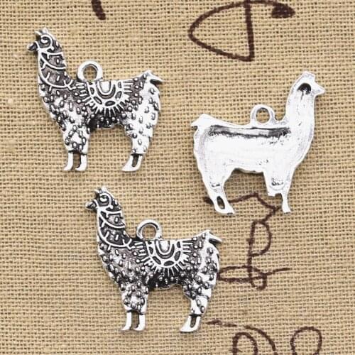 10pcs Charms Alpaca Grass Mud Horse 26x25mm Antique Silver Color Pendants Making DIY Handmade Tibetan Silver Color Jewelry