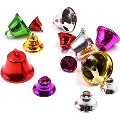 10PCS Colorful Metal Jingle Bells Loose Beads Christmas Tree Decorations/DIY Crafts Accessories Festival Party Decoration