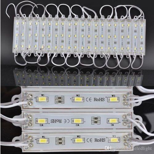 100pcs/Lot DC12V SMD 5630 3 LED Modules Green/Red/Blue/RGB/White/Warm White IP65 Waterproof