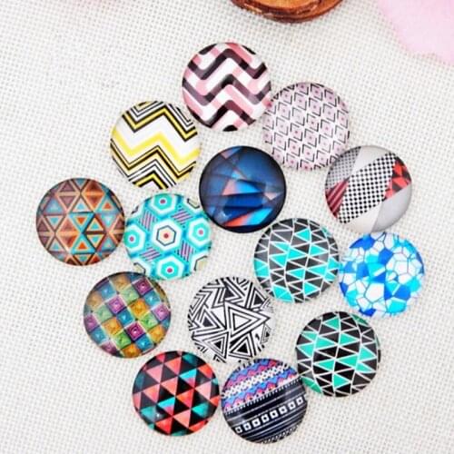 12MM-30mm Mosaic Art Glass Mosaic Cabochons Flatback Dome Cabochons Pendant for Jewellery Making