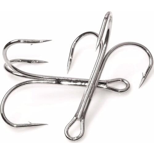 20pcs/lot 3551 High Carbon Steel Treble Fishing Hooks Artificial Lure For Ice Artificial Bait Fishhooks Size 6/0 7/0 8/0 10/0