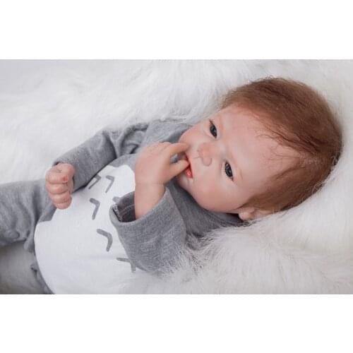 22" handmade silicone reborn baby dolls real newborn baby looking toddler Baby Bonecas girl bebe doll reborn menina de silicone