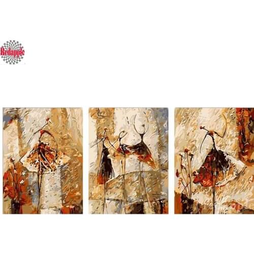 Vintage home decoration diamond mosaic Triptych 5d diamond paintings mosaic wall pictures Ballet Club painting 3pcs abstract art