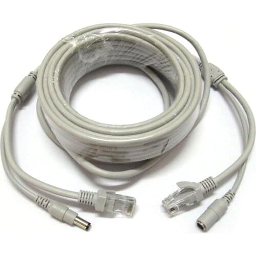 30M 100ft RJ45 Cable + DC 12V Power CAT5/CAT-5e CCTV Extension CCTV network Ethernet Cable For IP Camera NVR System
