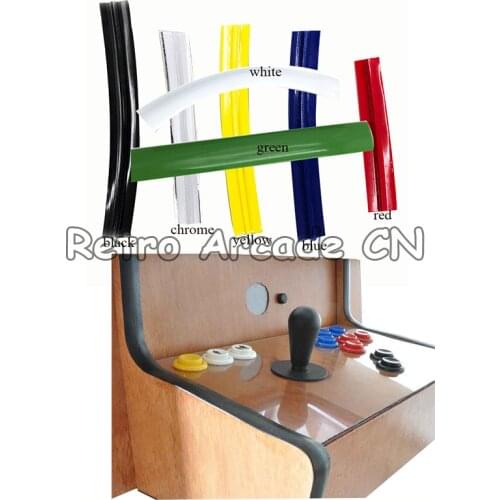 32.8ft 10m length 16mm/19mm width arcade t molding plastic cabinet edge protection chrome/black/red etc. T moulding