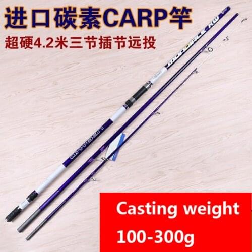 4.2M 3 sections European SURFCasting rod Carbon fishing rod Distance Throwing Rod Intervene carp rod casting Wt 100-300(200)g