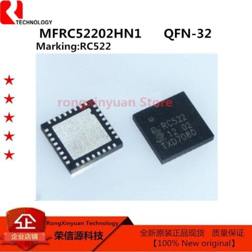 5 pcs MFRC52202HN1 MFRC52202HN1,115 RC522 MFRC52202 MFRC522 NFC/RFID Read/Write 13.56MHz 32-Pin HVQFN EP T/R 100% New original