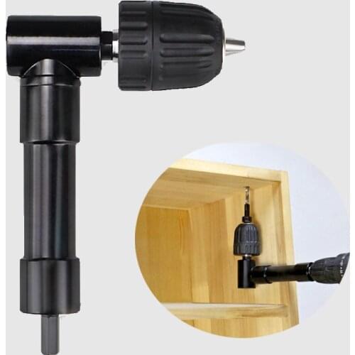 90 Degree Right Angle Keyless Three Jaw Chuck Impact Drill Adapter Electric Power Drill Chuck Corner Extension Adapter