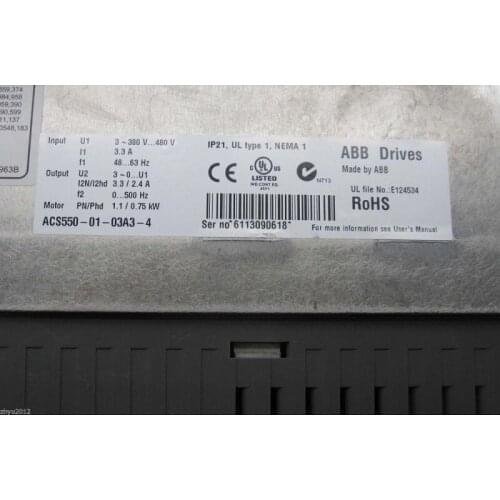 ABB ACS550 Series 3 Pashe Frequency Converter ACS550-01-03A3-4 1.1kw Power Inverter