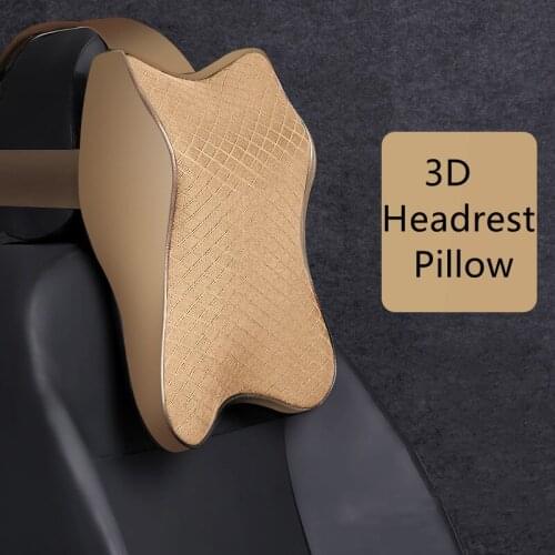 Car Neck Pillow 3D Memory Cotton Foam Headrest Cushion Auto Seat Head Neck Rest Travel Support Holder Breathable Pad