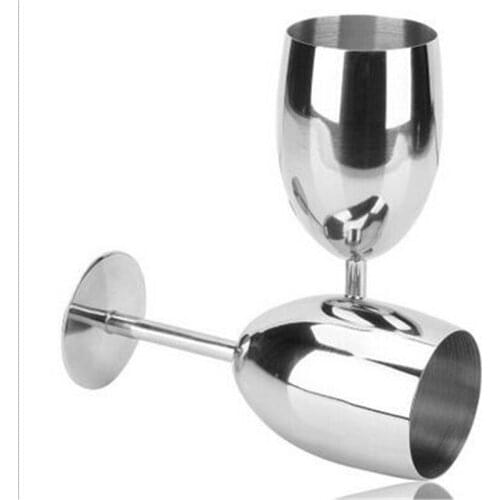 Bar Drinking Cup 250ML Stainless Steel Goblet Red Wine Glass standing wine cup 2pcs/lots