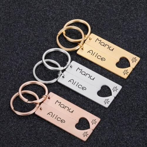 Fashion Personalized Keychain Customized Name Keychains Birthday Christmas Gifts for Friend Couple loves Key Chain Accessories