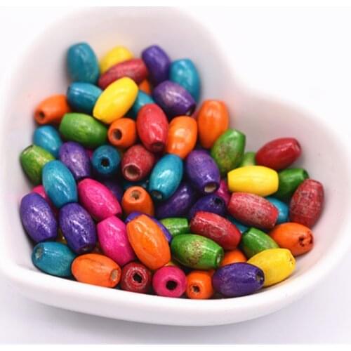 10x5mm 200pcs/lot Mixed Colors Wooden Beads Loose Beads Making Bracelet Necklace DIY Jewelry Accessories