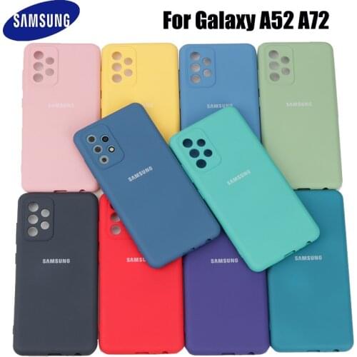 For Samsung Galaxy A52 A72 Case High Quality Soft Silicone Cover Samsung Galaxy a72 a52 Protector Shell With Logo&Buttons