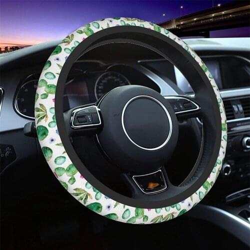 Cactus Auto Steering Wheel Cover Car Steering Wheel Accessories Neoprene For VW Bmw F10 G30 E46 Peugeot 206 207 307 308 2008