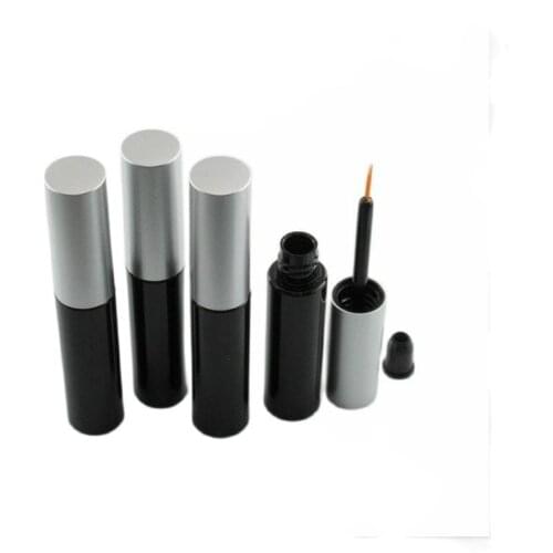 8ml black plastic tube silver top for eyeliner brush mascara active eye lashes make up cosmetic packing