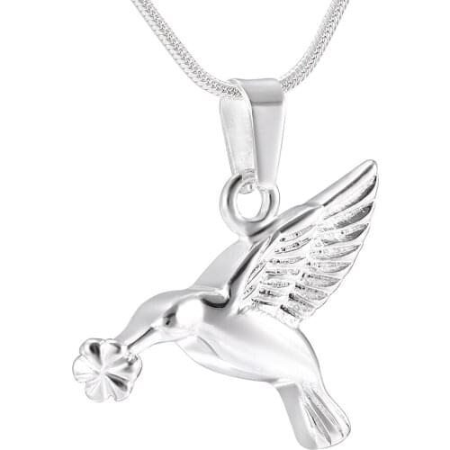 DJX8283 Animal Urns Memorial Jewelry 316L Stainless Steel Steel Hummingbird Keepsake Cremation Necklace for Ashes