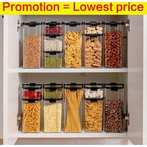 Food Storage 700/1300/1800ML Container Plastic Multigrain Storage Tank Transparent Sealed Cans Kitchen Refrigerator Noodle Box