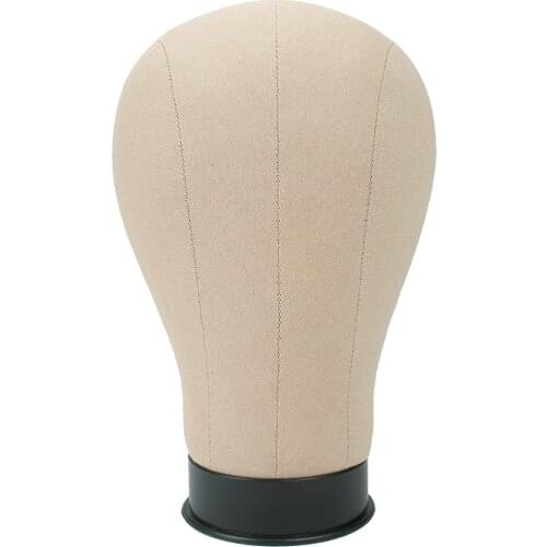 21"-24"Canvas Cork Block Mannequin Head for Display Style Dry Wig With Mount Hole 11.5" Tall