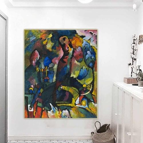 Holover Canvas Oil Painting Wassily Kandinsky"Picture With An Archer"Western Art Decor Poster Aesthetic Home Decoration