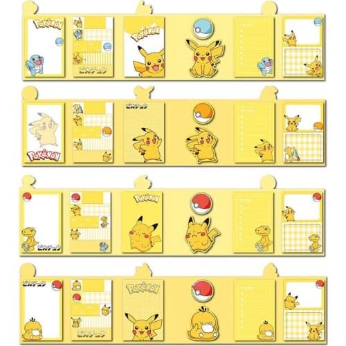 INS Pokemon Pikachu Post-it Note Paper Cute Cartoon Sticky Note Student Message Note Anime School Supplies Stationery 240 Pages