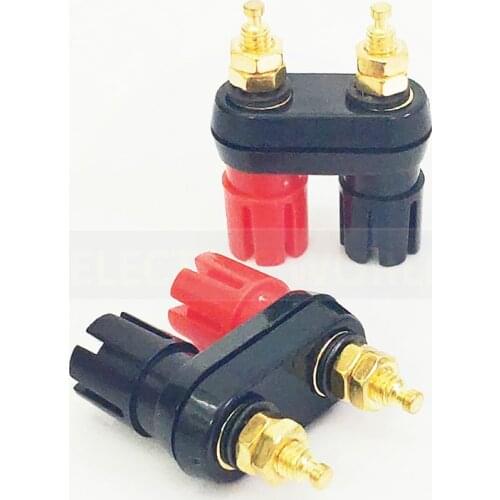 1pcs Quality Banana plugs Couple Terminals Red Black Connector Amplifier Terminal Binding Post Banana Speaker Plug Jack