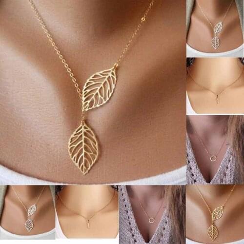 Collier femme chocker necklace kolye collares Leaves necklace statement necklace jewelry gold pendants Accessories free
