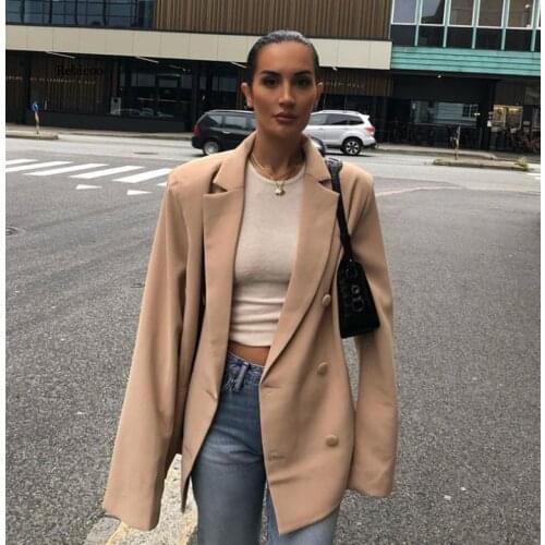 Autumn Winter Long Sleeve Pure Color Oversize Women Coat Blazer Women Jacket Streetwear Outfits Windbreaker Female Tops