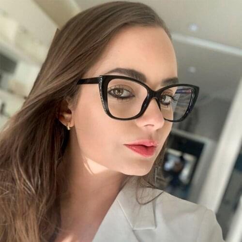 Square Anti-Blue Light Ultralight Glasses Frames Cat Eye Women Optical Fashion Computer Glasses 50149