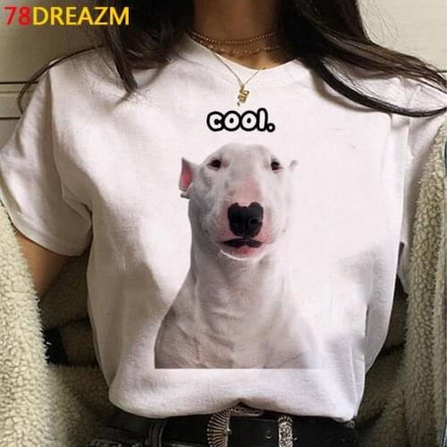 French Bulldog Bull Terrier summer top female tumblr harajuku japanese couple clothes t shirt top tees streetwear vintage