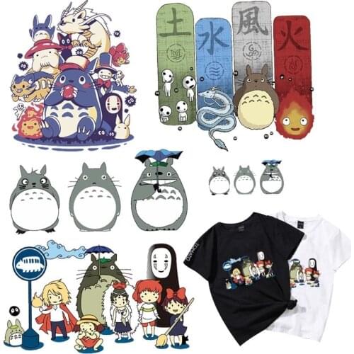 Cartoon healing animation characters Patches Heat Transfer Stickers for Kids Clothes DIY T-shirt Iron-On Decoration Applique