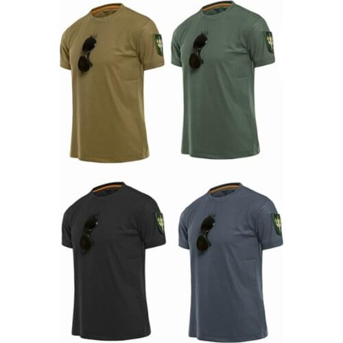 Simplicity Outdoor Sport Men Tactical T-Shirts Military Hiking Tee Special Army Cotton Quick Dry Short Sleeve Solid Breathable