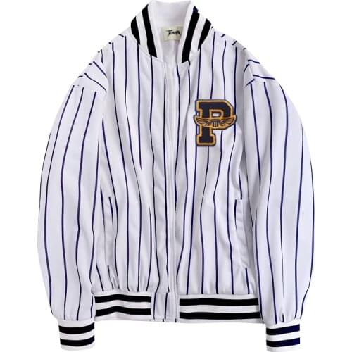 2020 New Arrival Hot Sale Brand Clothing Baseball Top Fashion Cotton Zipper Loose Short Letter Rib Sleeve Bomber Jacket Men
