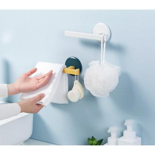1pc Wall Mounted Towel Holder Rack Bathroom Kitchen Storage Self Rack Towel Hanger Washcloth Bath Ball Holder Bathroom Organizer
