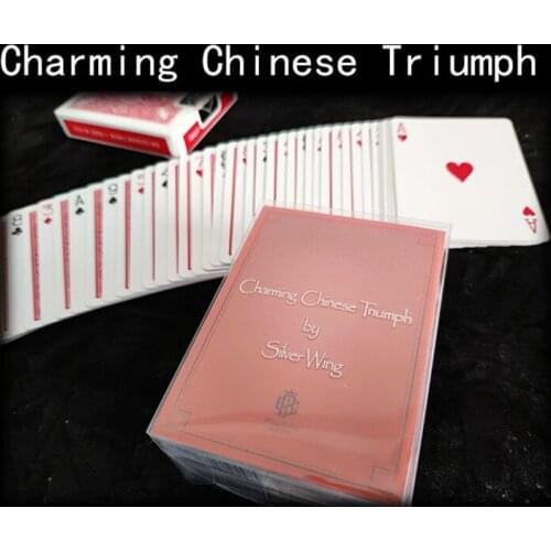 Charming Chinese Triumph by SILVER WING (Gimmick and Online Instruction) Card Magic Tricks Close up For Professional Magicians