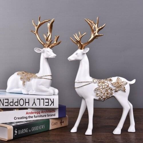 Deer resin crafts home decor resin craft ornaments creative living room TV cabinet ornaments