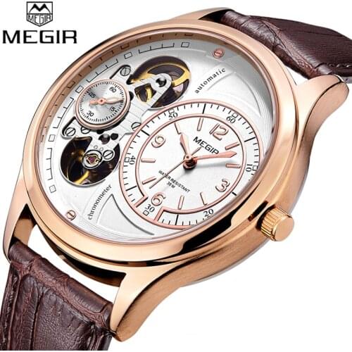 MEGIR Original Men Watch Top Brand Luxury Quartz Watches Male Relogio Masculino Leather Military Watch Clock Men Erkek Kol Saati