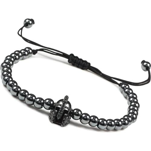 Handmade Copper Beads Braided Bracelets Knight Spartan Warrior Gladiator Helmet Bracelet Bangle Adjustable Jewelry For Men Women