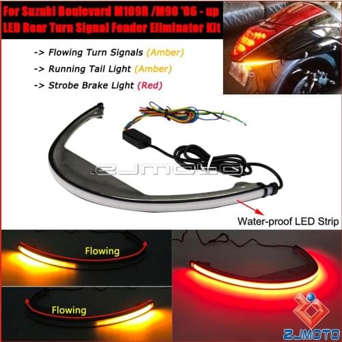 Motorcycle Sequential Switchback LED Taillights Turn Signals Fender Eliminator Kit For Suzuki Boulevard M109R M90 2006 - Up