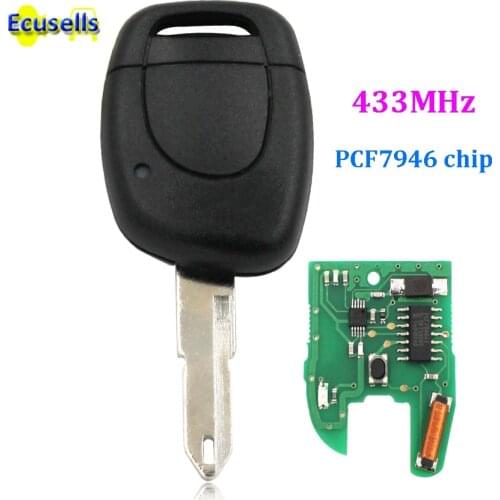 Remote Key fob 433MHz with PCF7946 Chip Smart Keyless Remote 1 Button FOR Kangoo Clio II clio symbol NE73 blade