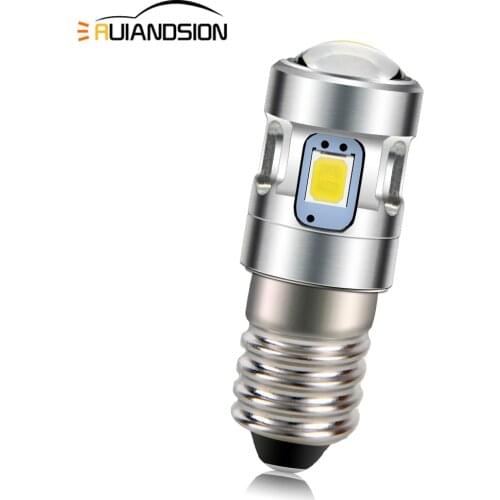 RUIANDSION 1Pcs 3V 4.5V 6V E10 LED Bulb 1.5W Work Light 2D 3D 4D 2-4Cell Old Flashlight Replace Screw 500Lm Nopolar Warm White