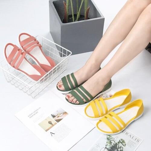 Jelly Women Summer Shoes Sandals Flat Beach Sandals Fashion Outdoor Casual Sandals Open Toe Sandalias Mujer
