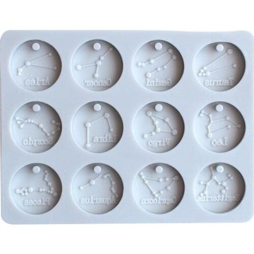 Twelve constellations Fondant Silicone Mold Cookies Biscuits Molds Candy Chocolate Mould Baking Cupcake Decoration Tools